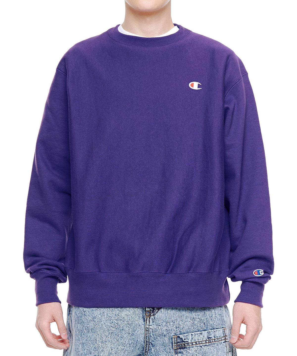 챔피온(CHAMPION) [GF70PU] 리버스 위브 크루 - 퍼플