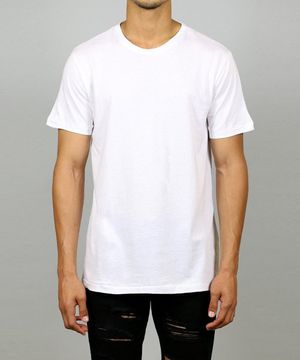 화이트 슬릿 롱 티셔츠