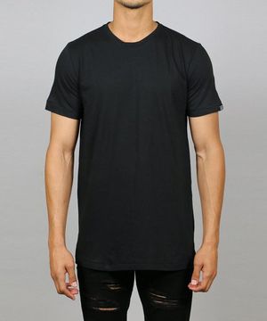 블랙 슬릿 롱 티셔츠