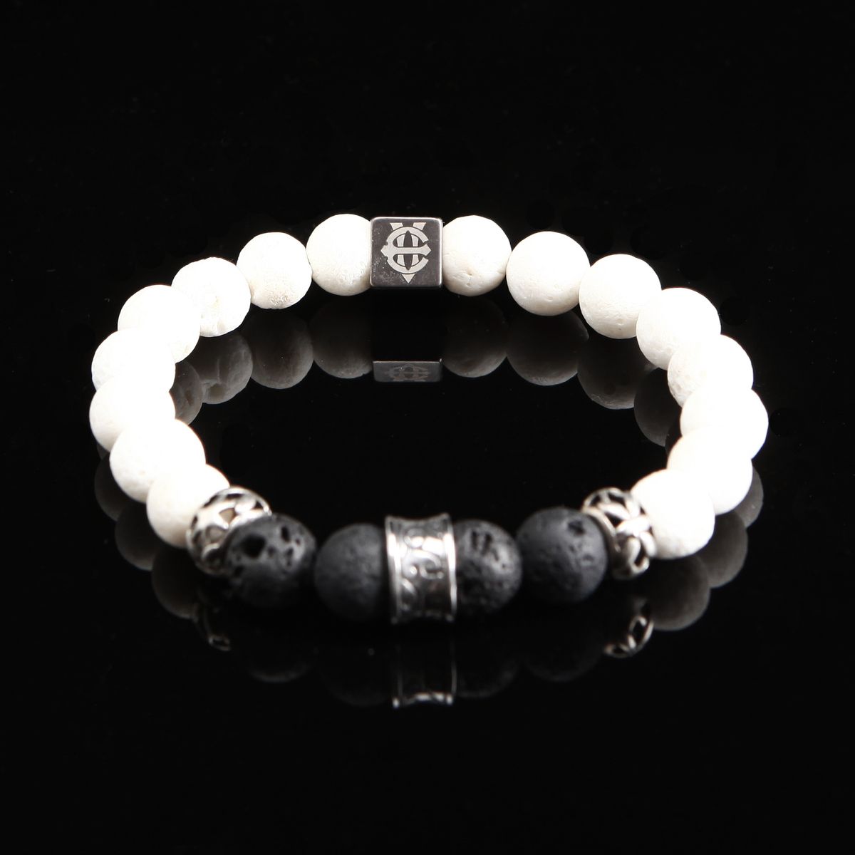 에잇볼륨(EIGHTVOLUME) EV Silver Ring Bead Bracelet (W&B)