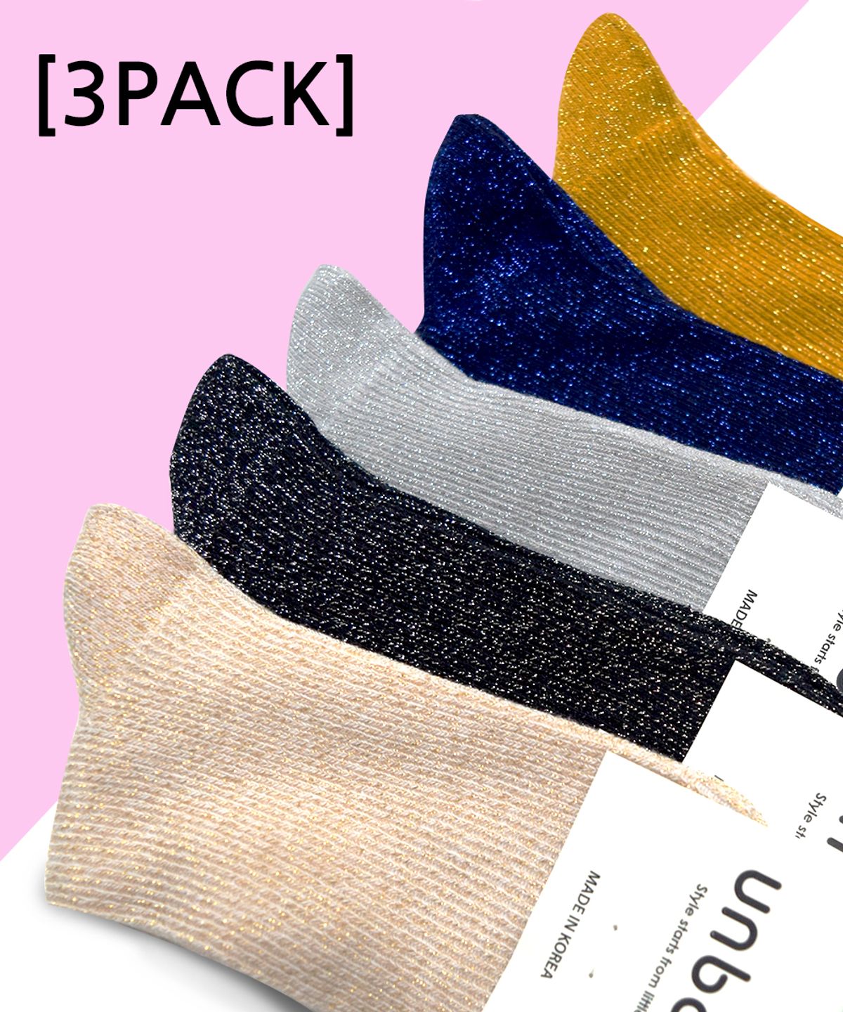 언비데이(UNBDAY) [3PACK]여자 반짝이 양말