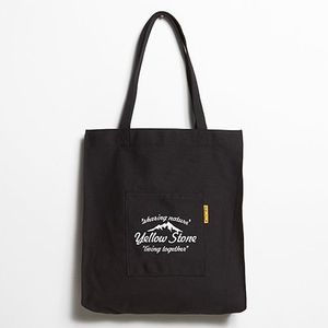 마운틴 로고 캔버스 에코백 블랙