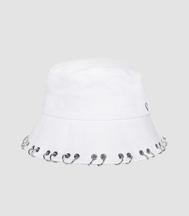 BLACKLINE RING PIERCING BUCKET HAT (WHITE)