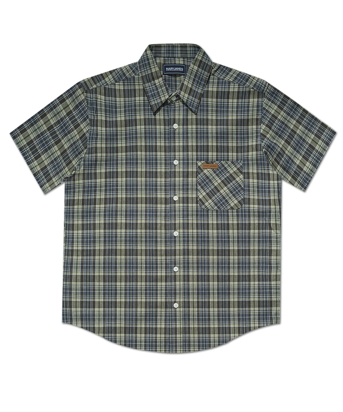 메리제임스(MARYJAMES) Elgar Half Shirt - Khaki