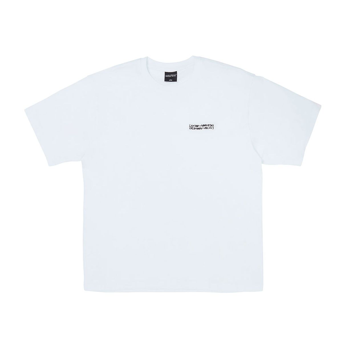 아임낫어휴먼비잉(I AM NOT A HUMAN BEING) Embroidery Front Short Sleeve T-Shirt - WHITE