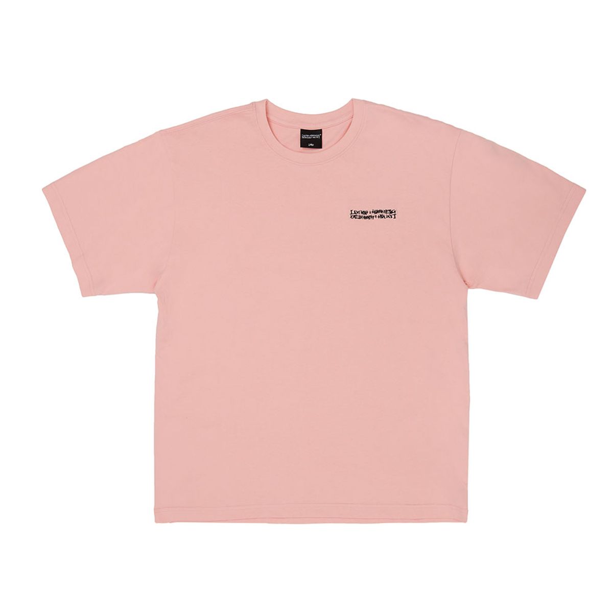 아임낫어휴먼비잉(I AM NOT A HUMAN BEING) Embroidery Front Short Sleeve T-Shirt - PINK