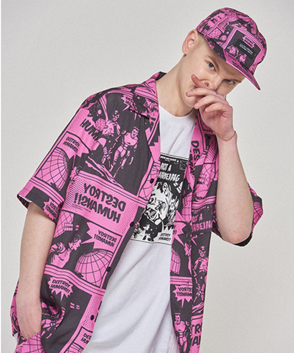 아임낫어휴먼비잉(I AM NOT A HUMAN BEING) Comics Boardshirts - DUST PINK