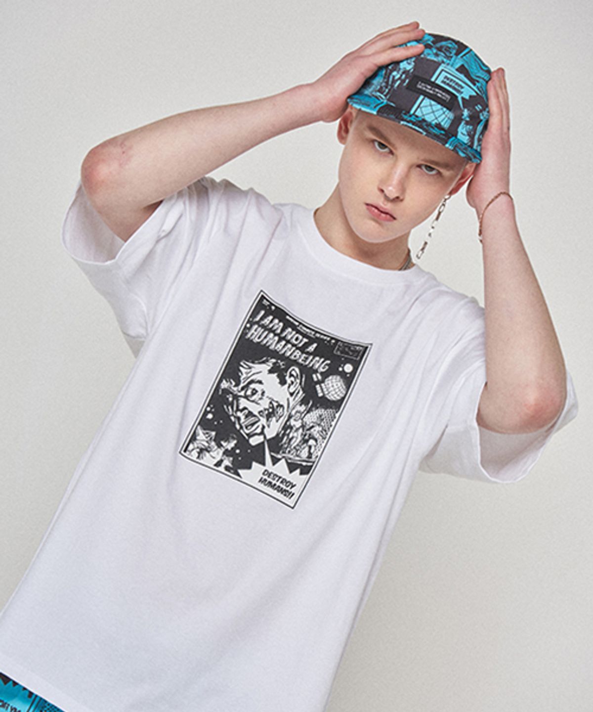 아임낫어휴먼비잉(I AM NOT A HUMAN BEING) Comics Printing Tee - WHITE