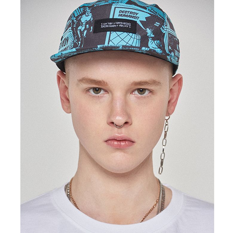 Printed Camp hat - TEAL