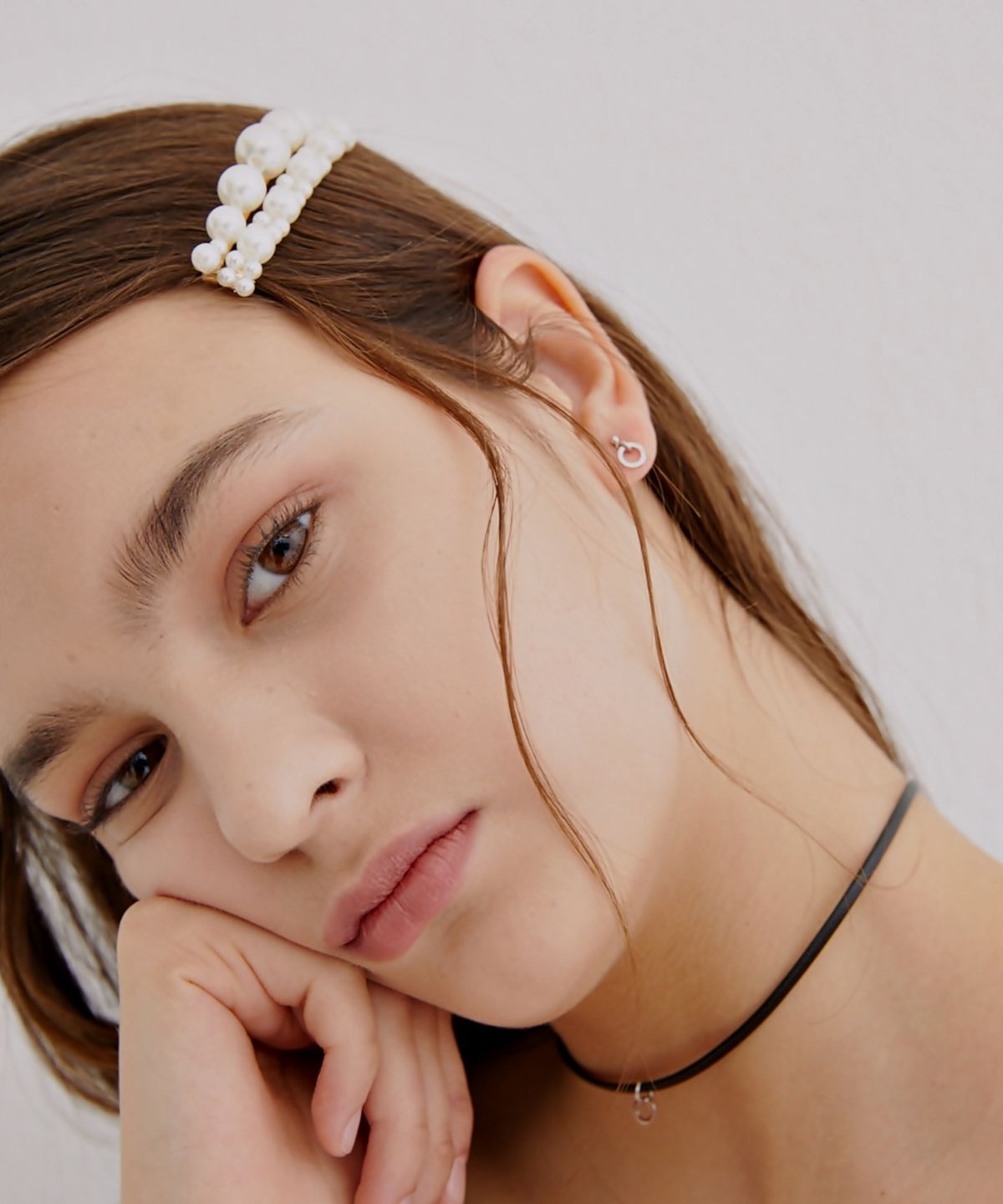 러브미몬스터(LOVE ME MONSTER) Mini Ring Drop Leather Choker