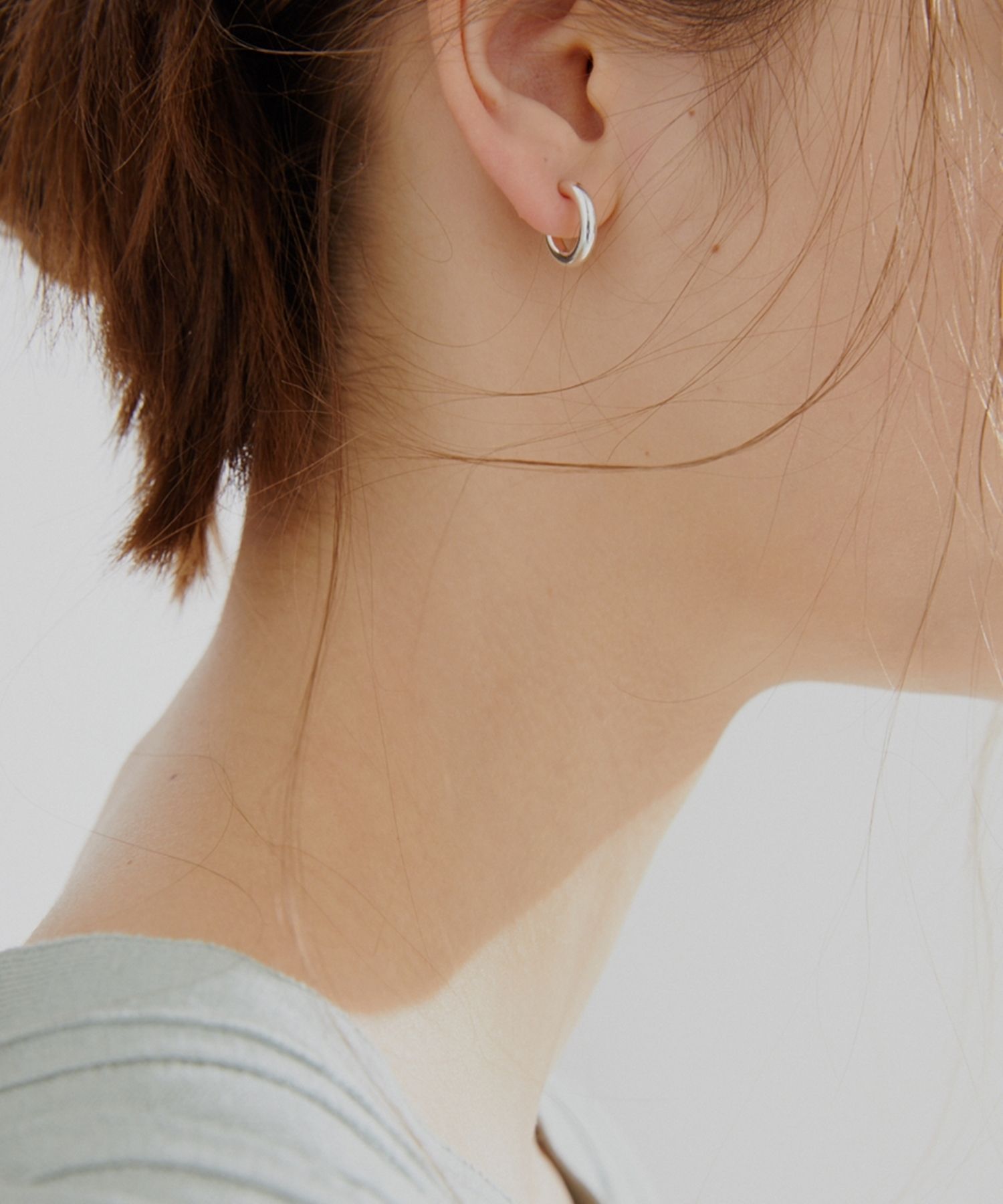 MUSINSA | LOVE ME MONSTER [Silver] Bold Mini Ring Earrings