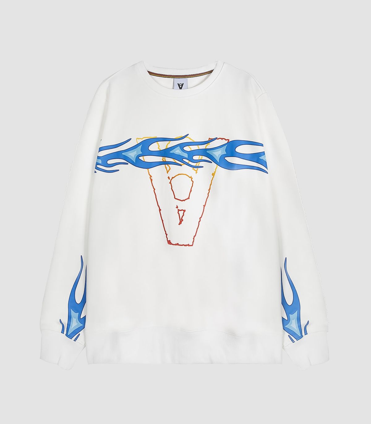 바이브레이트(VIBRATE) FLAME LINE SWEAT SHIRT (WHITE)