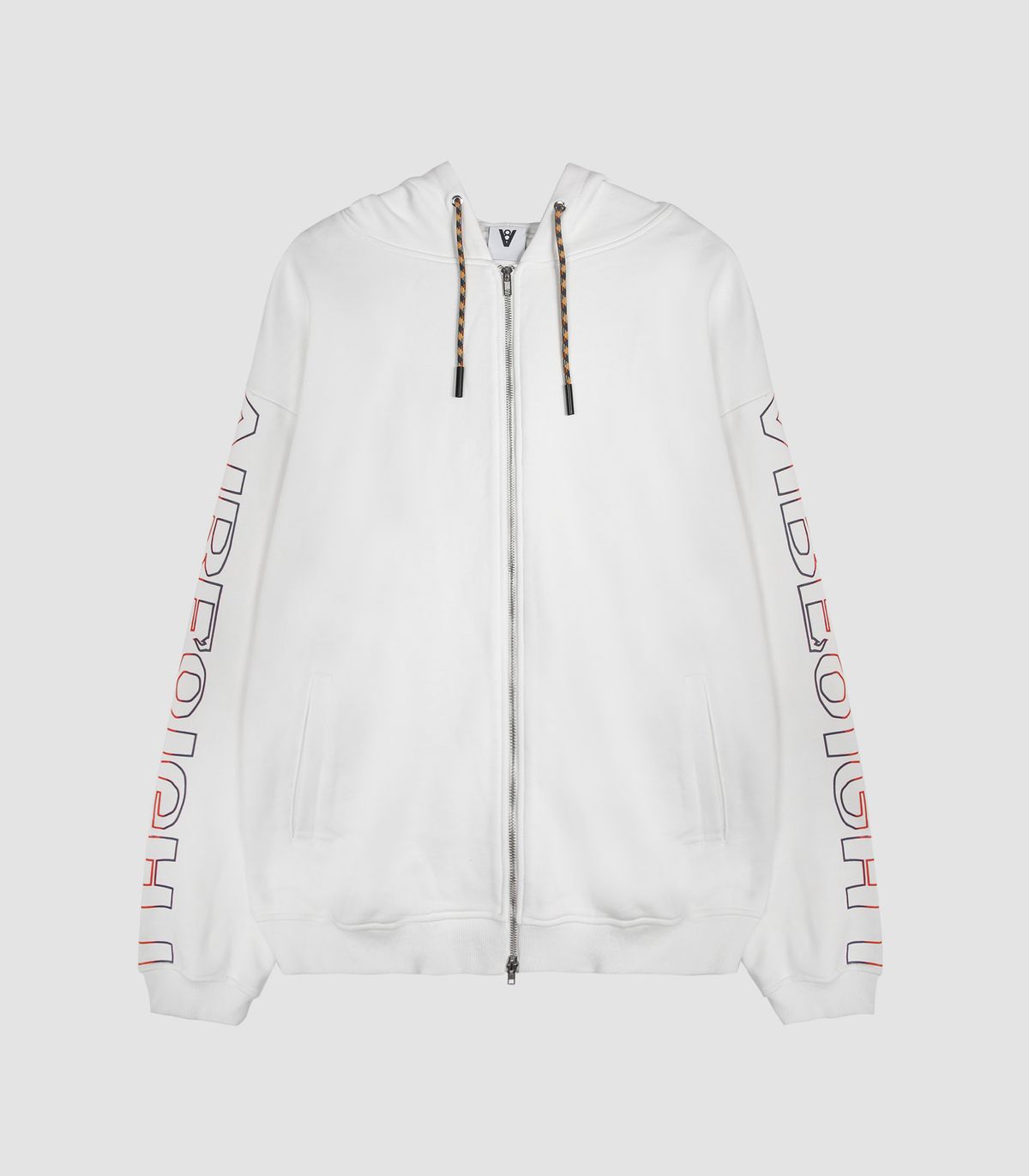 바이브레이트(VIBRATE) BLAZE LOGO HOODIE ZIPUP (WHITE)