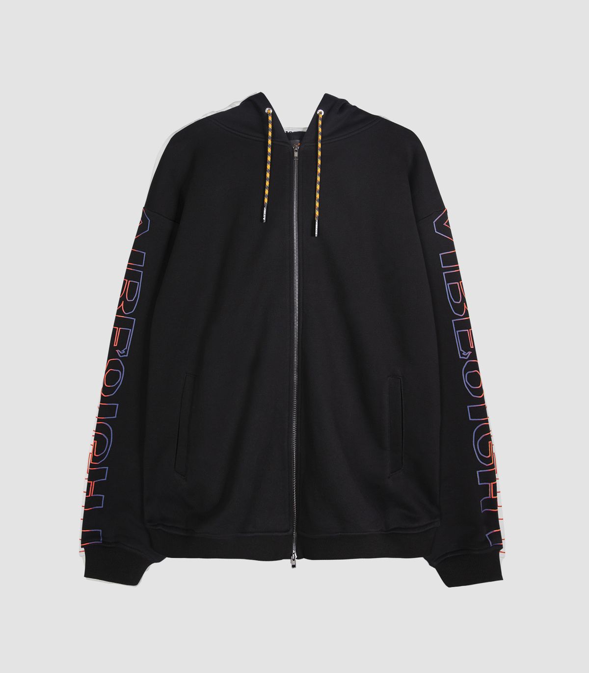 바이브레이트(VIBRATE) BLAZE LOGO HOODIE ZIPUP (BLACK)