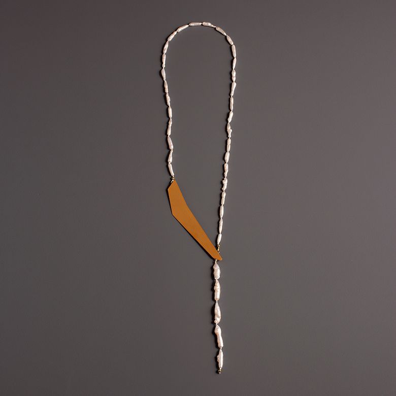 Glacial tears & Golden iceberg long necklace