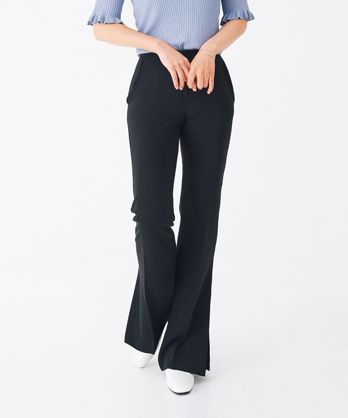 더 베리 띵(THE VERY THING) T/slit point boots cut slacks_BK