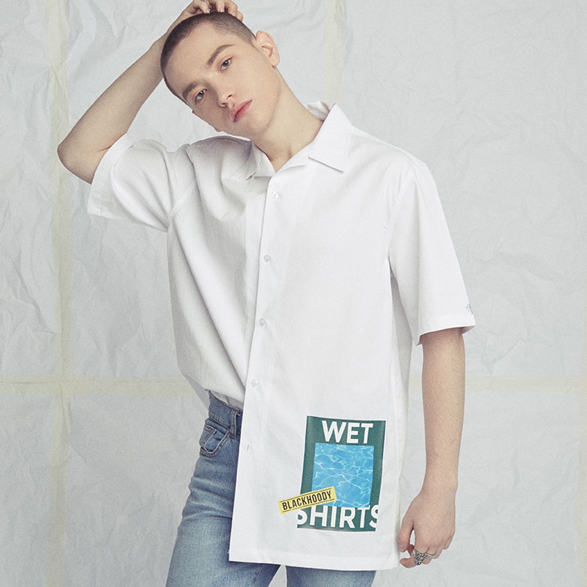 블랙후디(BLACK HOODY) WET PAJAMA SHIRT WHITE