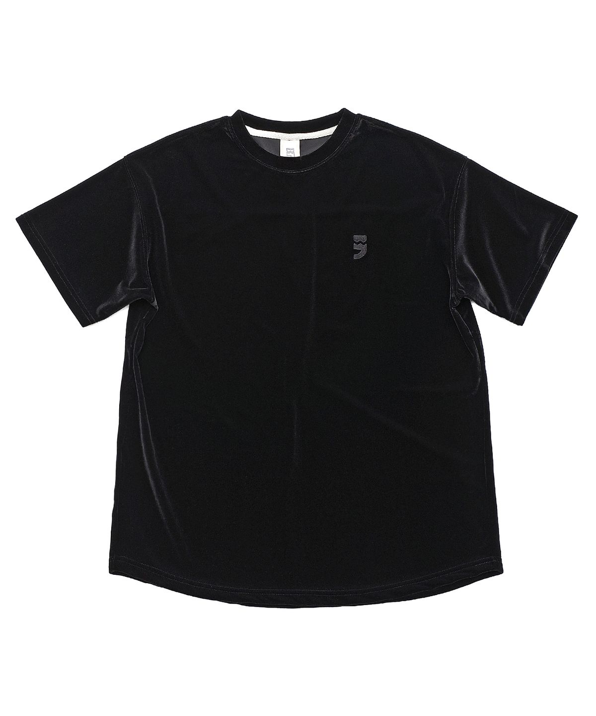어낫띵(A NOTHING) DROP-SHOULDER VELVET 1/2 TEE (Black)
