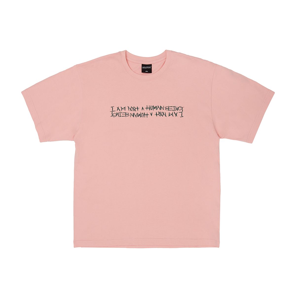 아임낫어휴먼비잉(I AM NOT A HUMAN BEING) Basic Logo Short Sleeve T-Shirt - PINK
