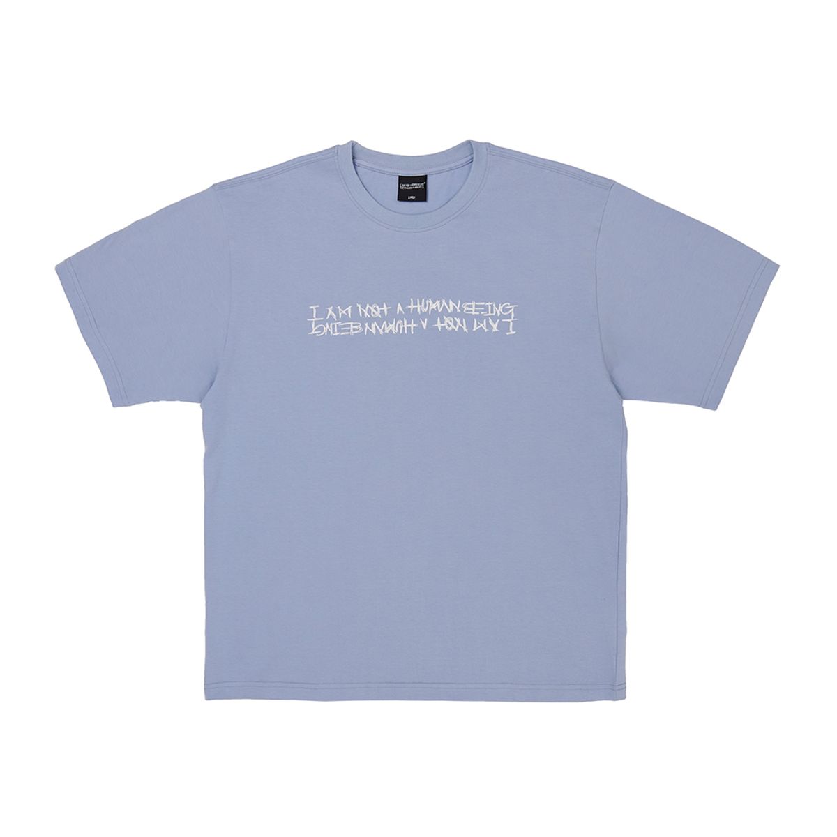 아임낫어휴먼비잉(I AM NOT A HUMAN BEING) Basic Logo Short Sleeve T-Shirt - SKY BLUE