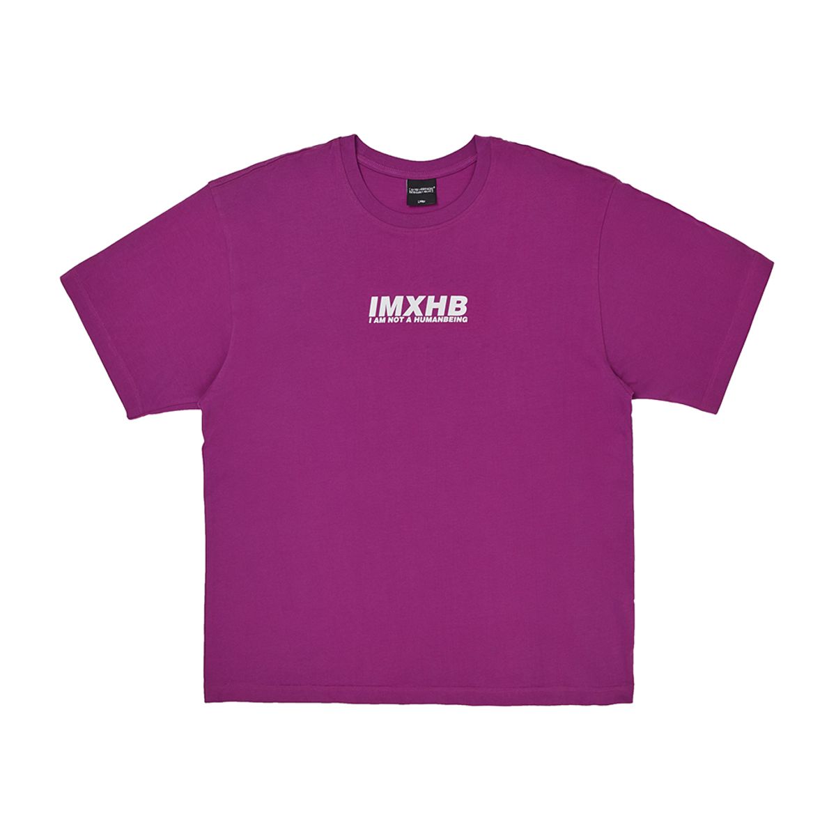 아임낫어휴먼비잉(I AM NOT A HUMAN BEING) Word Short Sleeve T-Shirt - PURPLE