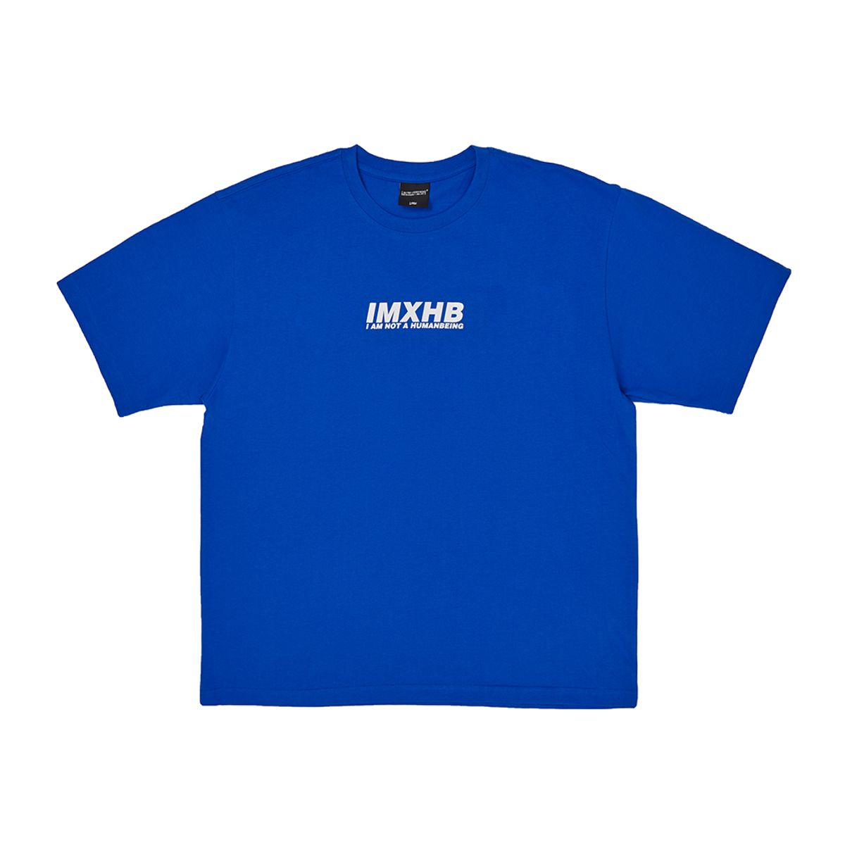 아임낫어휴먼비잉(I AM NOT A HUMAN BEING) Word Short Sleeve T-Shirt - BLUE