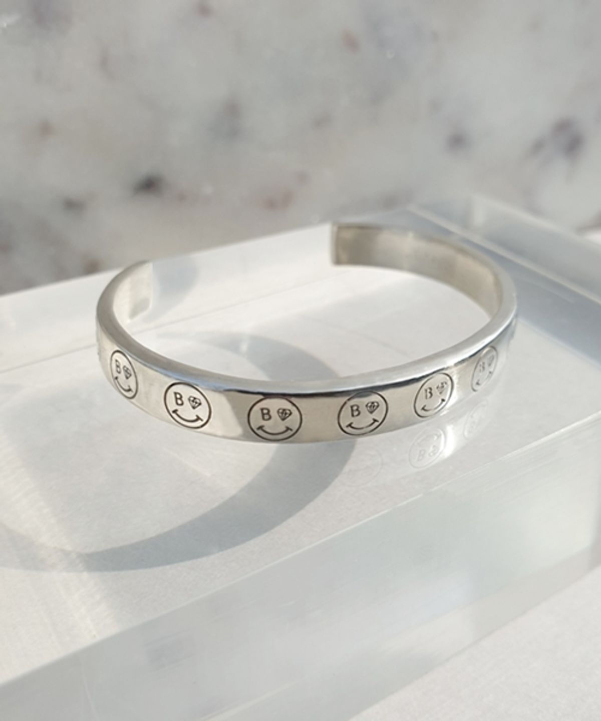 봉보(BONBEAU) Smile line-up Bracelet 스마일 라인업 실버 뱅글팔찌