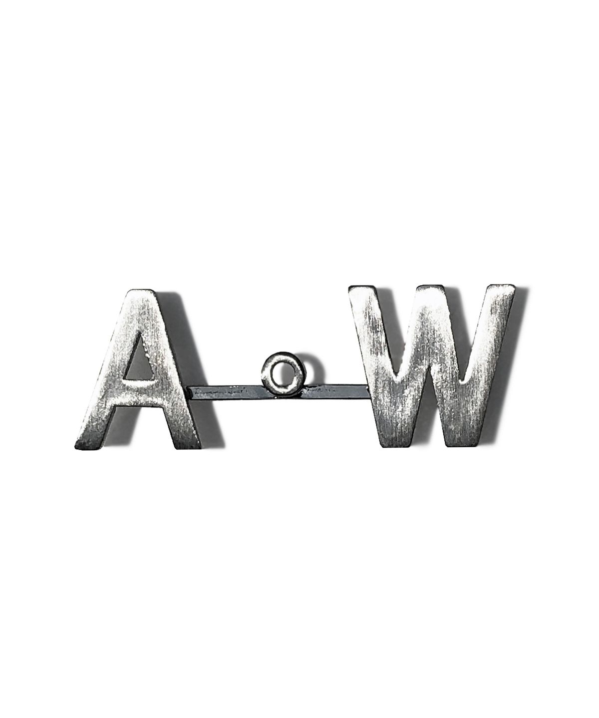어텐션로우(ATTENTIONROW) 위드로고 스틸 가로 브로치 (실버)