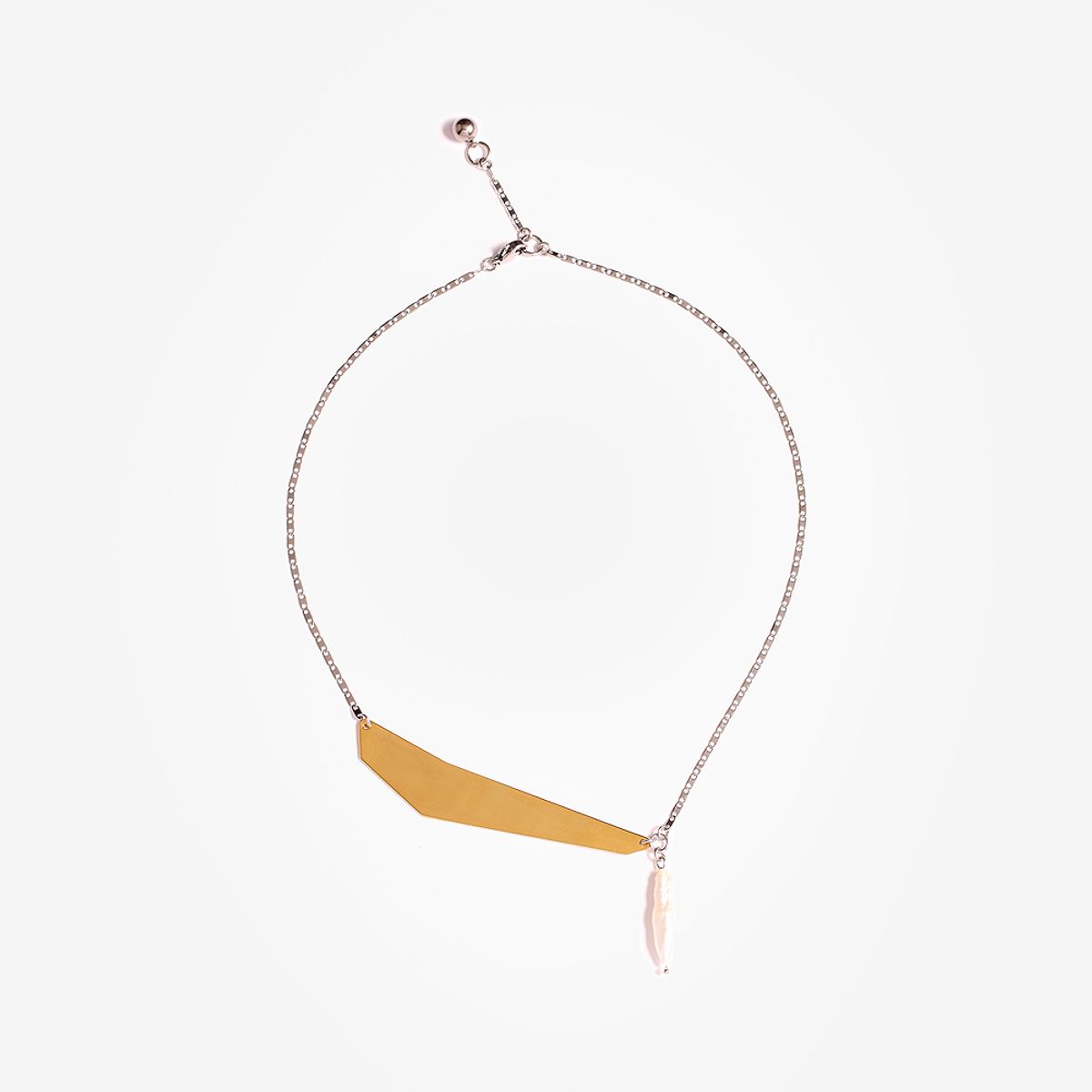 모드곤(MODGONE) The tip of a golden iceberg & water drop necklace