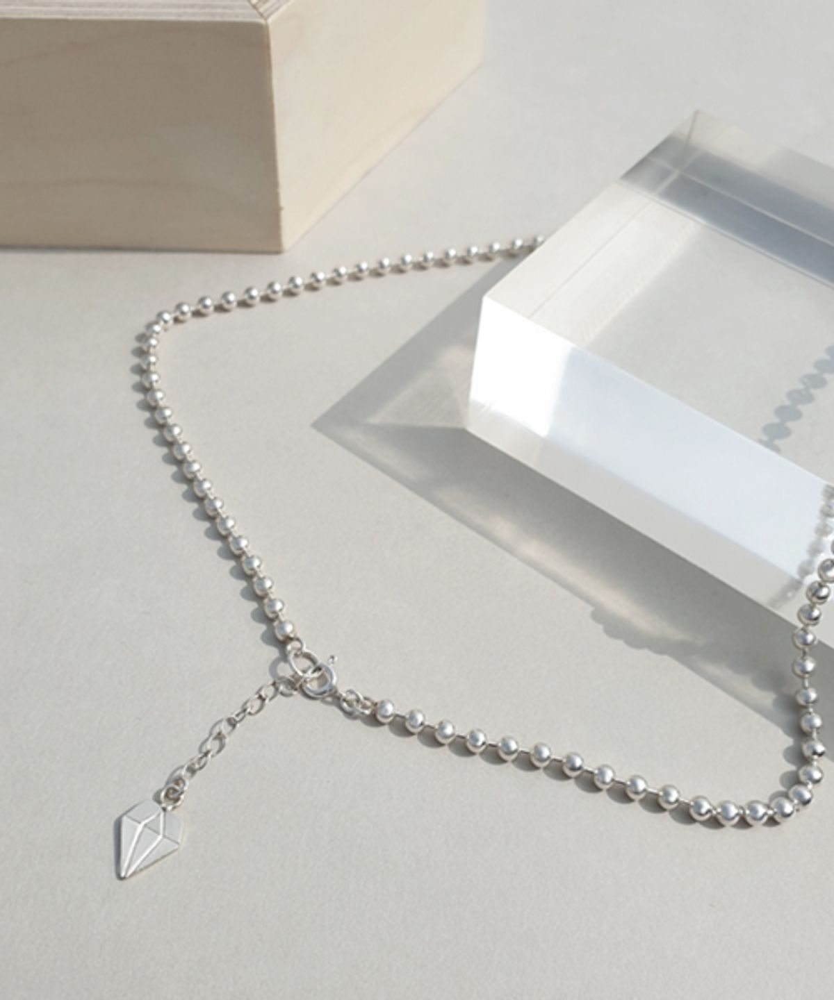 봉보(BONBEAU) 다이아 참 3.5mm 실버 볼 목걸이 Silver ball 3.5mm Necklace
