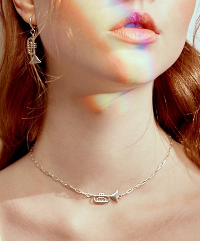 트럼펫 팬던트 실버목걸이 Trumpet forte Necklace