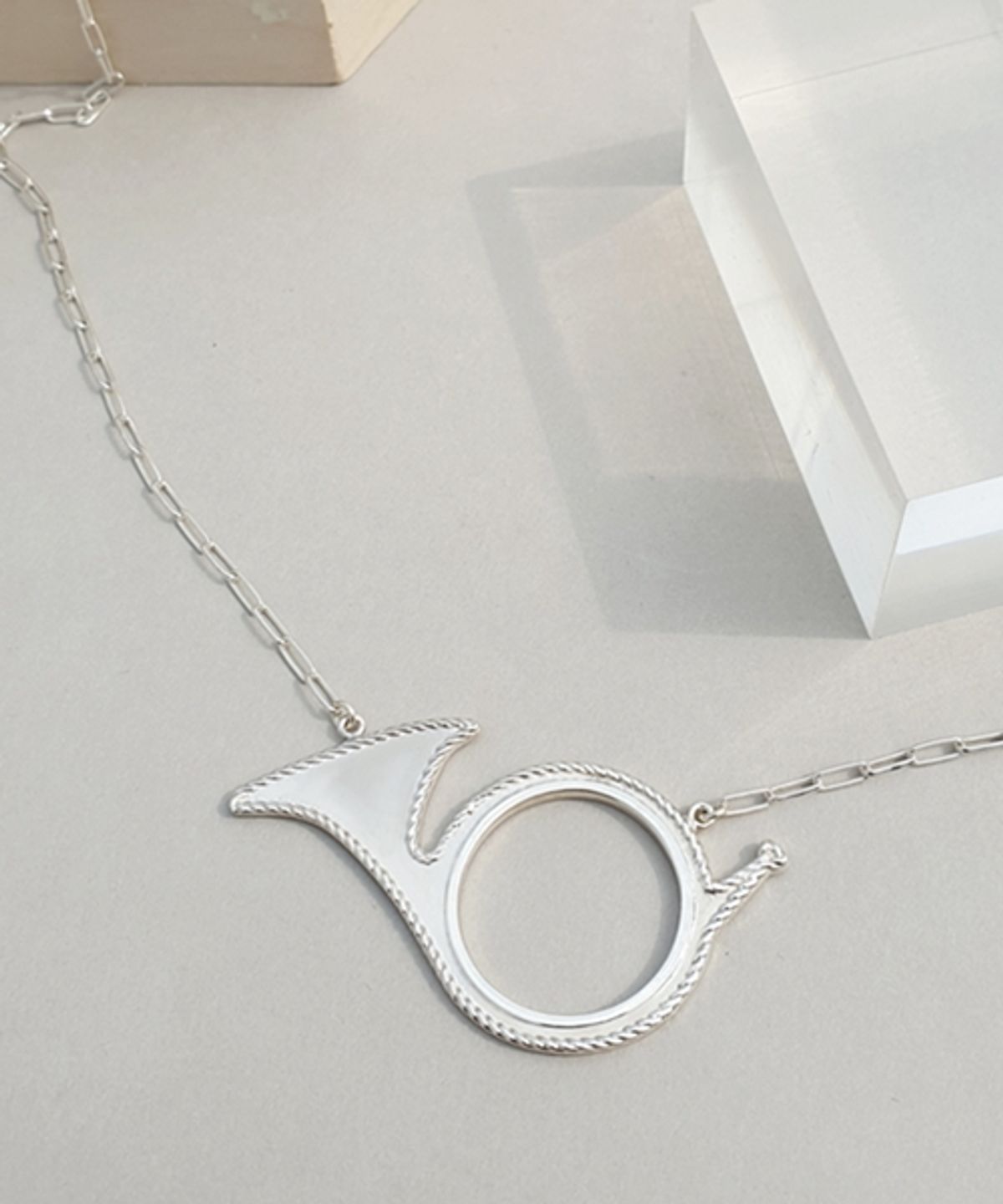 봉보(BONBEAU) 호른 실버 목걸이 팬던트 Horn largo Necklace