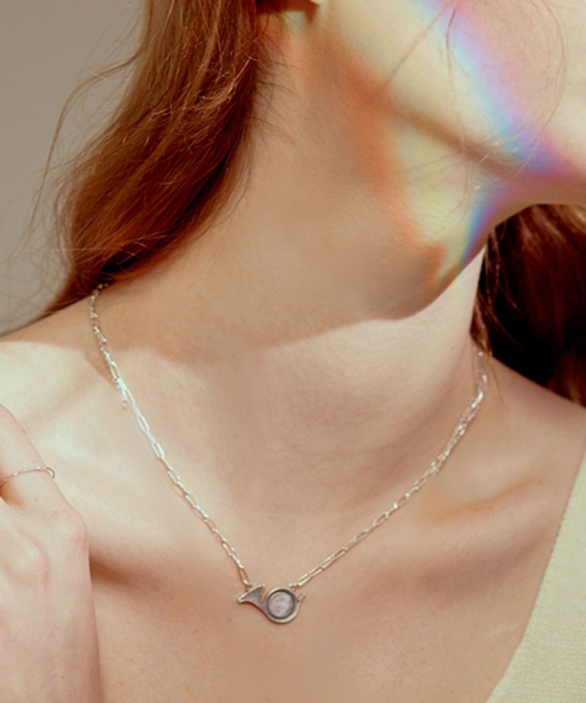 봉보(BONBEAU) 미니 호른 실버 목걸이 팬던트 Mini horn largo Necklace