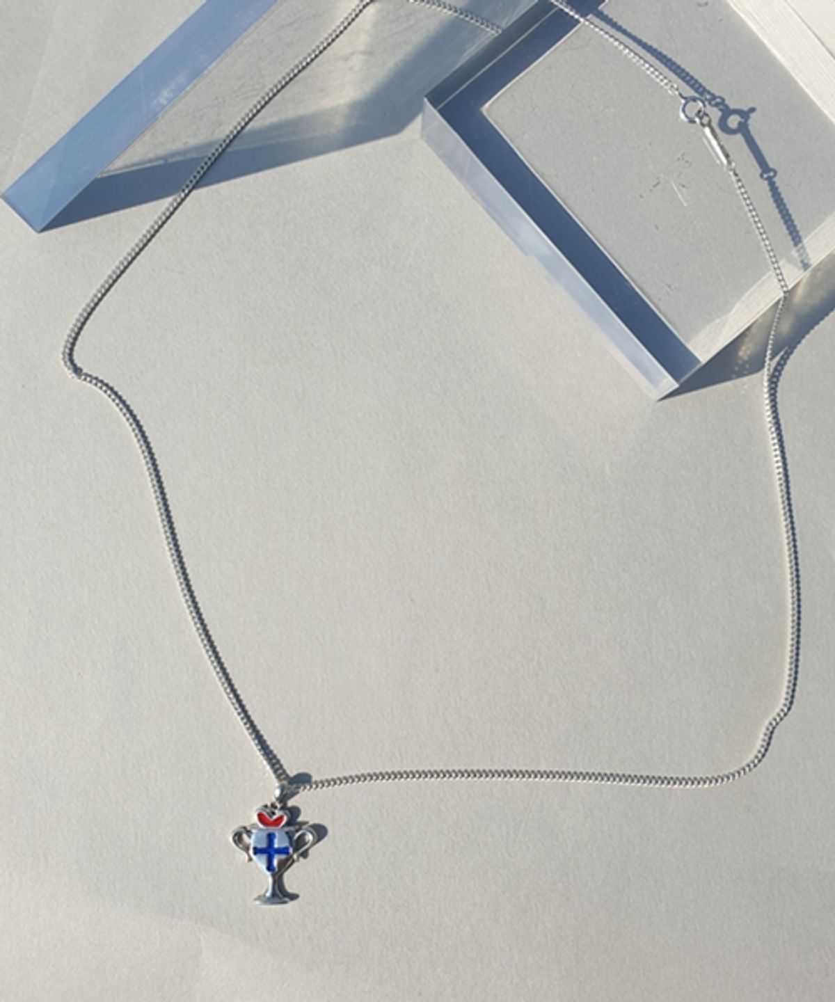 봉보(BONBEAU) 트로피 하트 포인트 목걸이 팬던트 Antique Heart trophy silver Necklace