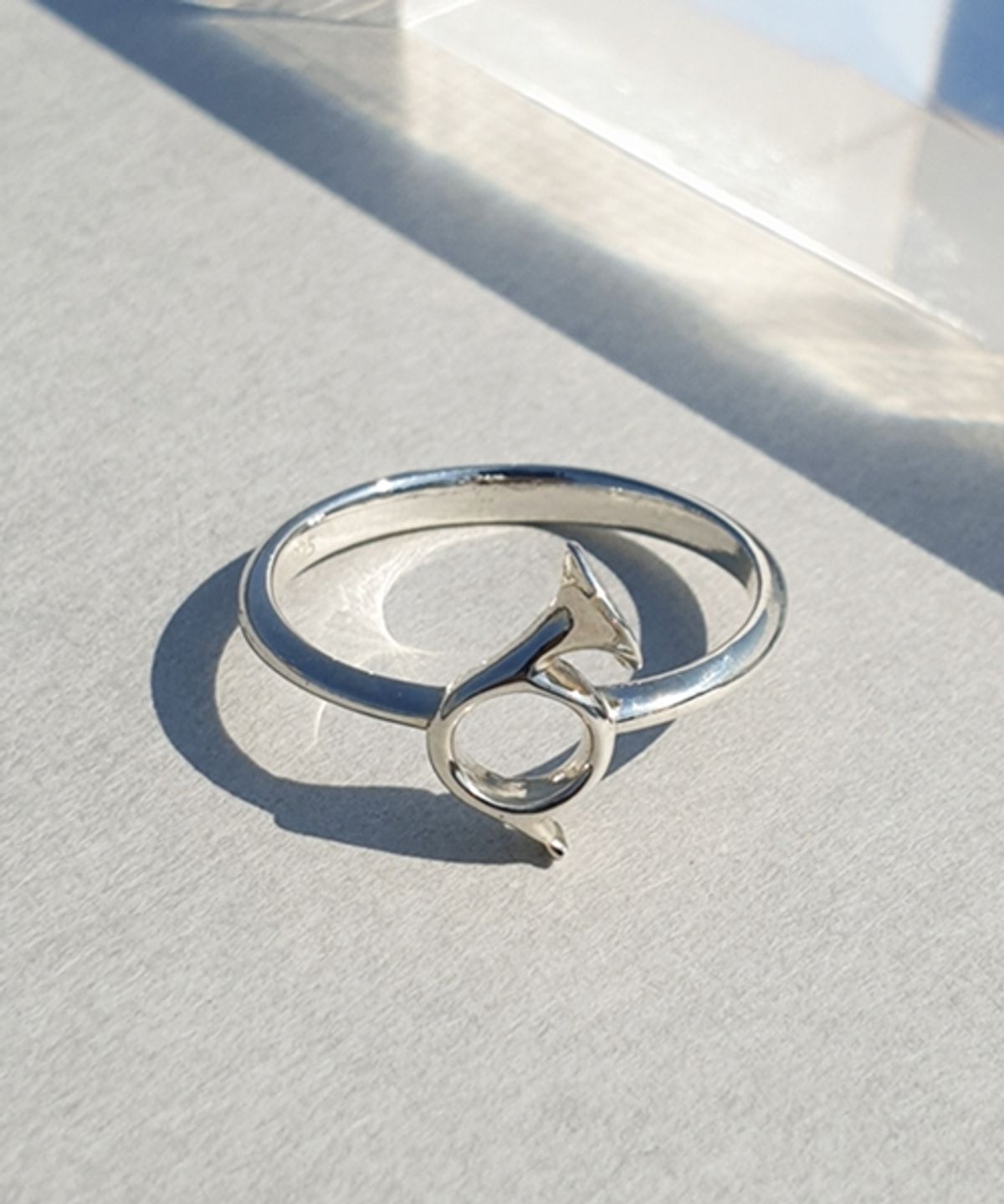 봉보(BONBEAU) Mini horn largo Ring 실버 미니 호른 왼손 중지 검지반지