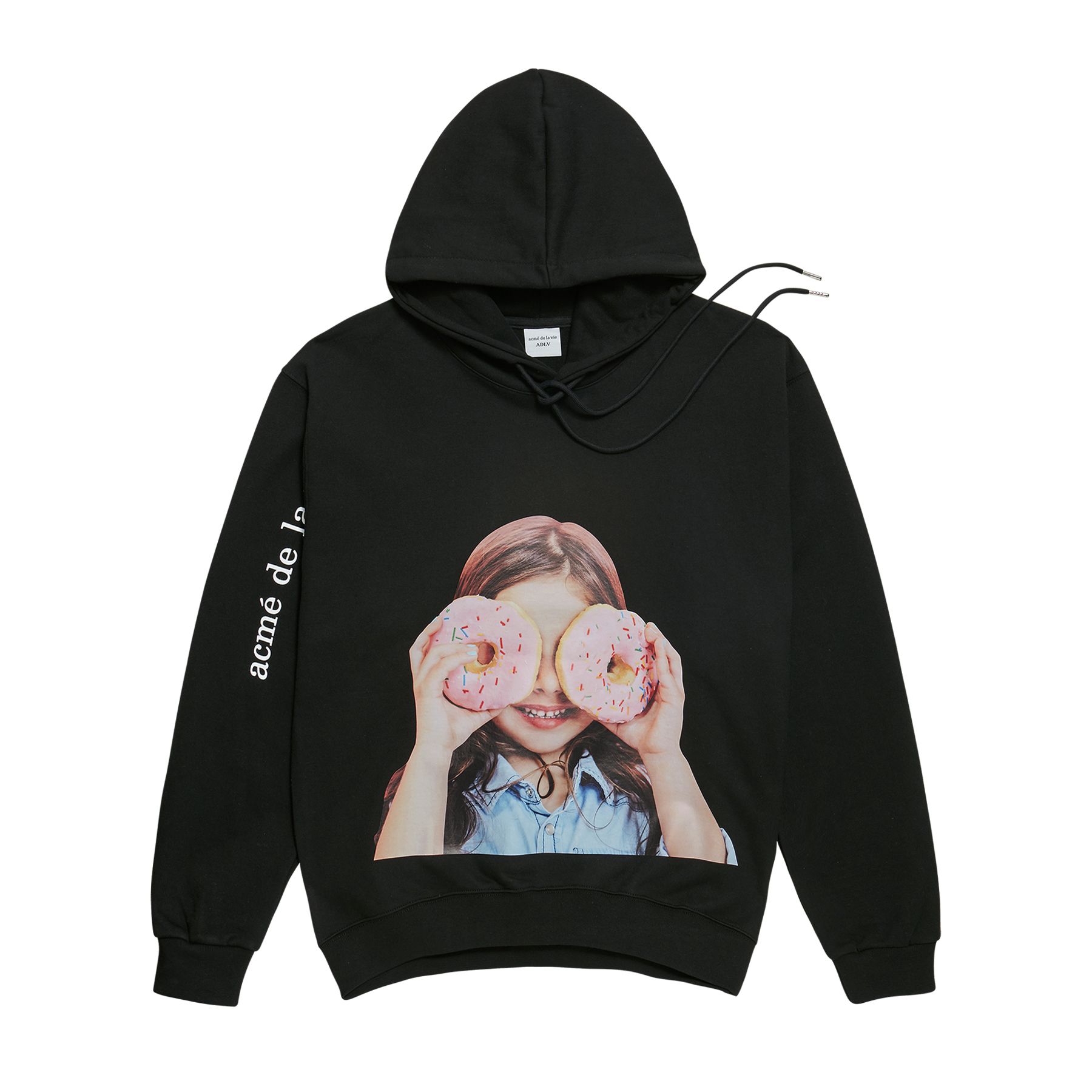 MUSINSA | acmé de la vie ADLV BABY FACE HOODIE BLACK DONUT 3