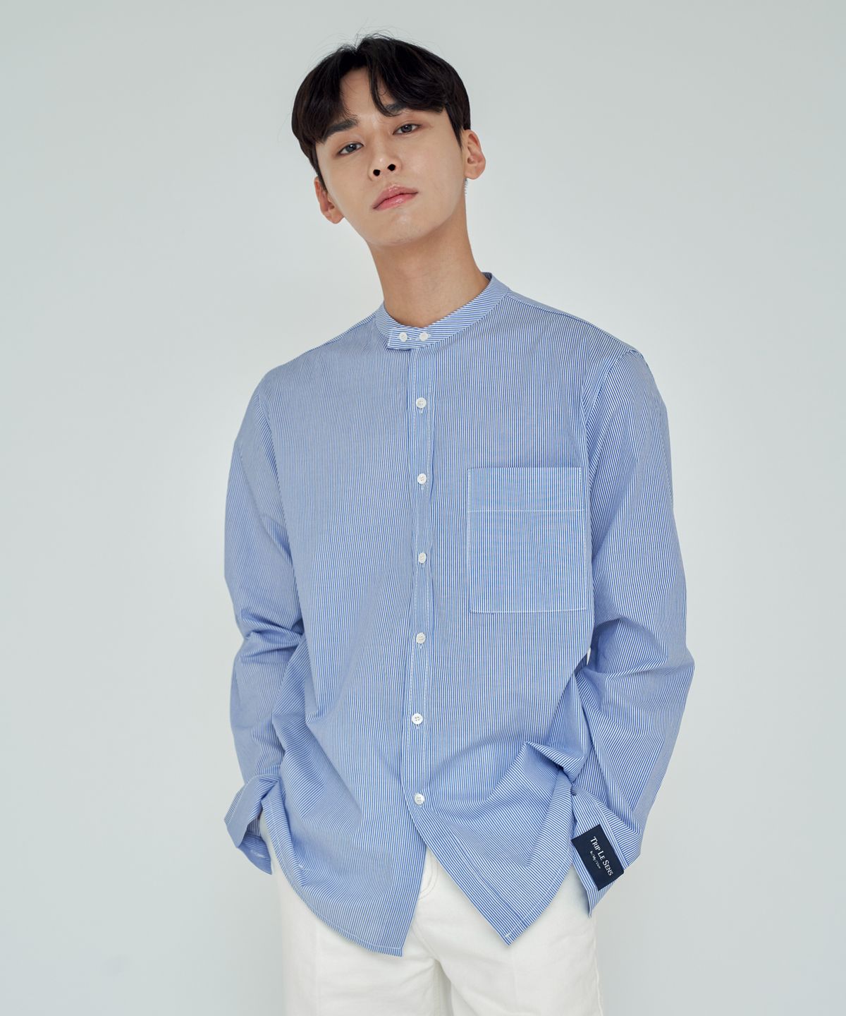 트립르센스(TRIP LE SENS) COMFORT NON-COLLAR ST SHIRTS BLUE