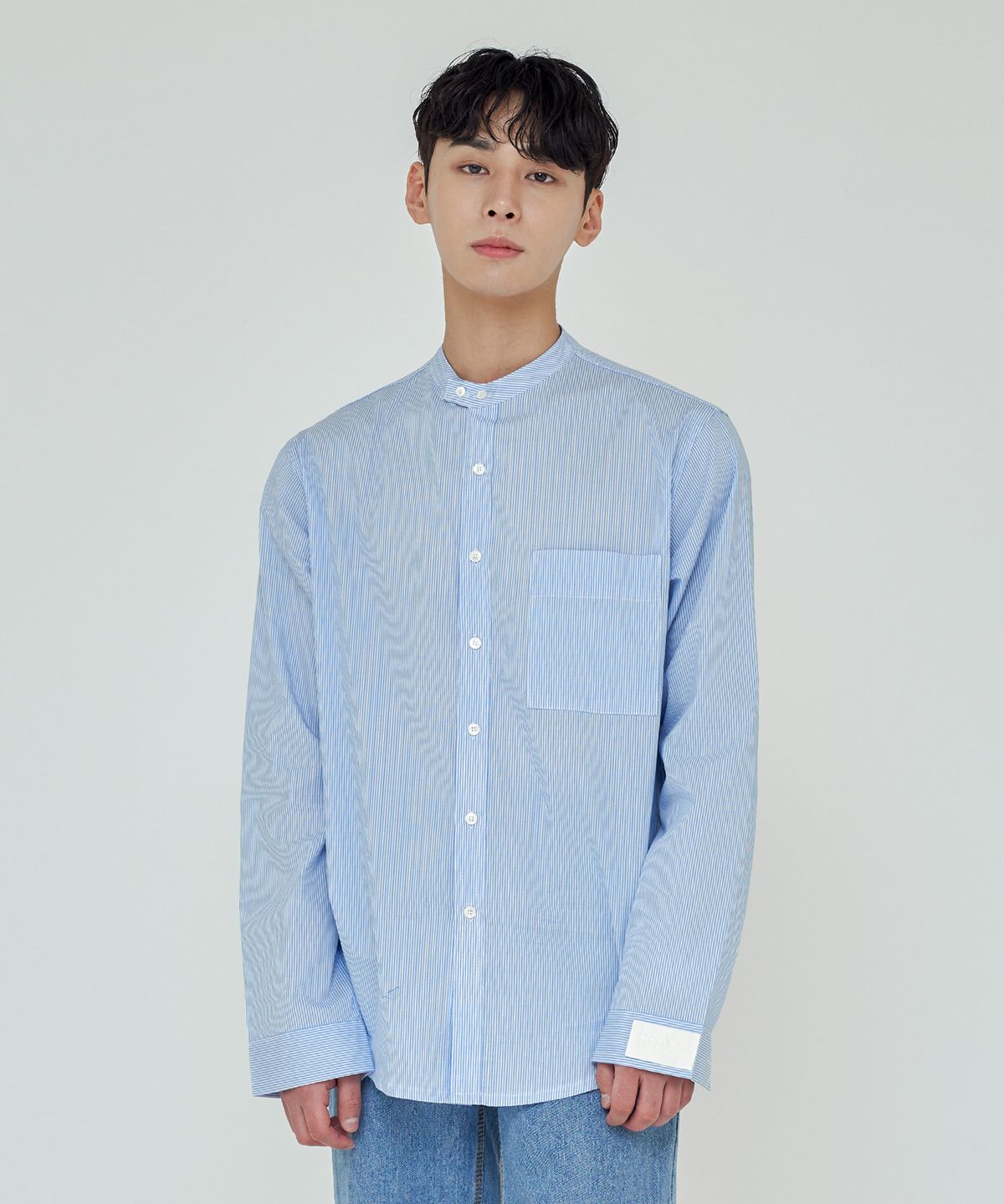 트립르센스(TRIP LE SENS) COMFORT NON-COLLAR ST SHIRTS LIGHT BLUE