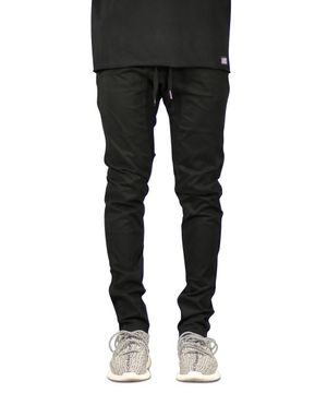 블랙 드롭 크로치 팬츠