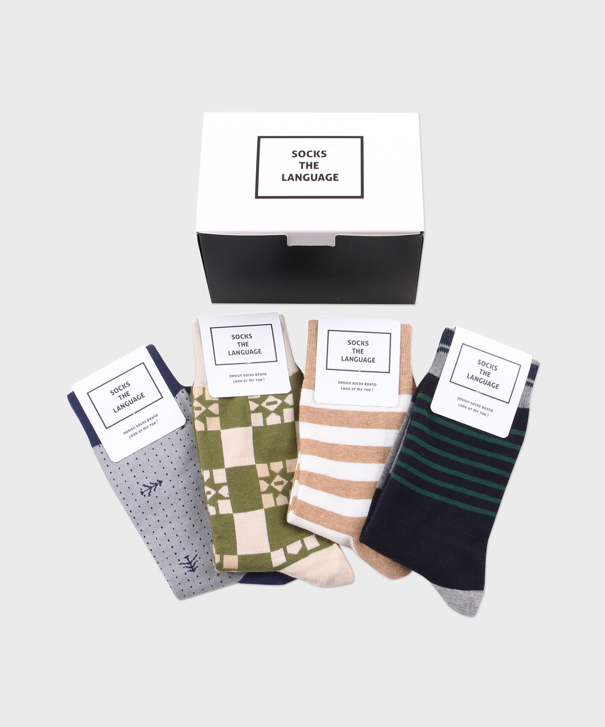 삭스더랭귀지(SOCKS THE LANGUAGE) natural 패턴양말(4SET)