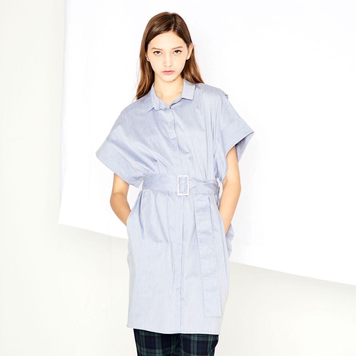 엔오티(NOT) BELTED SHIRT DRESS