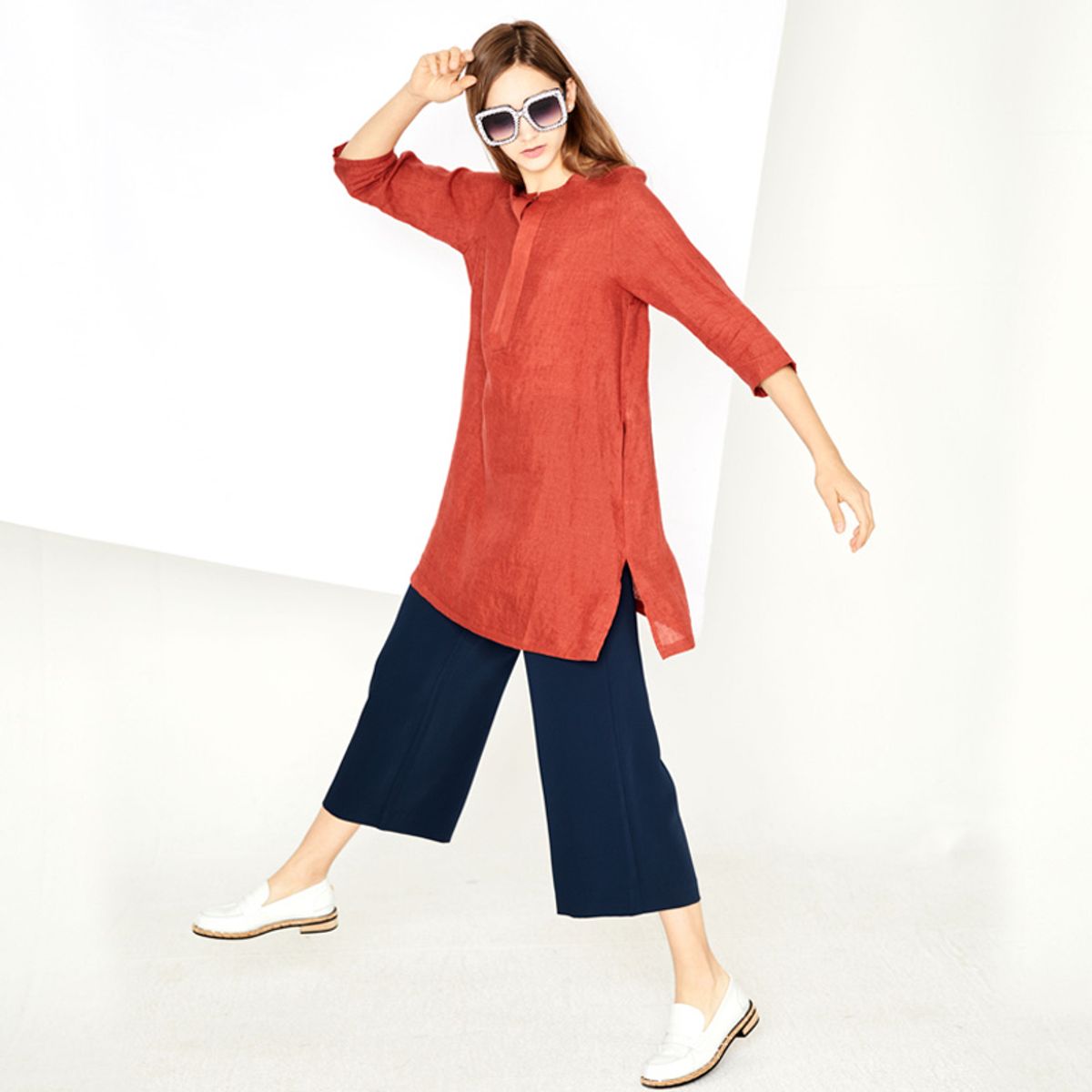 엔오티(NOT) ORIENTAL LINEN TUNIC SHIRT