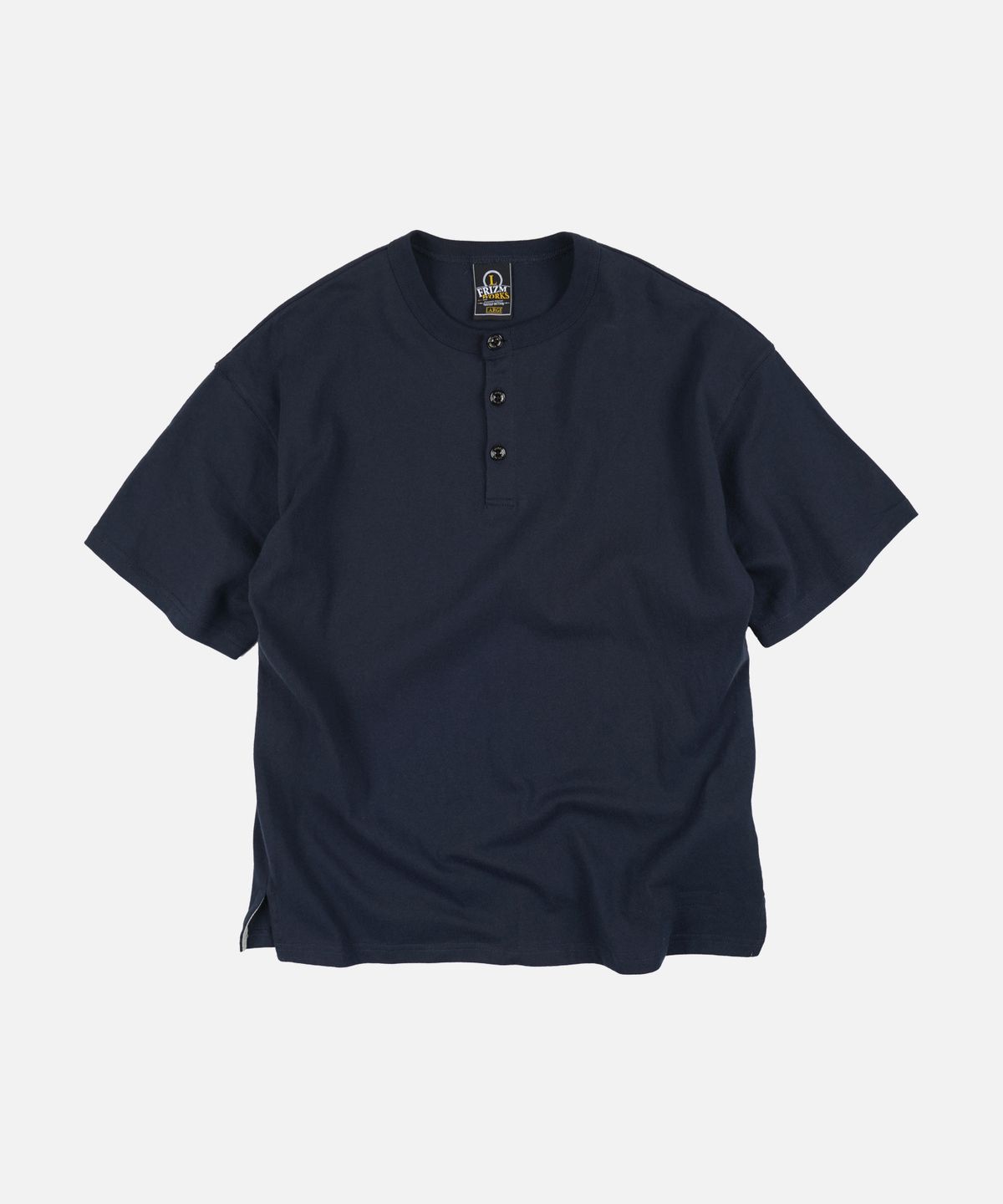 프리즘웍스(FRIZMWORKS) HENLEY NECK HALF TEE _ NAVY
