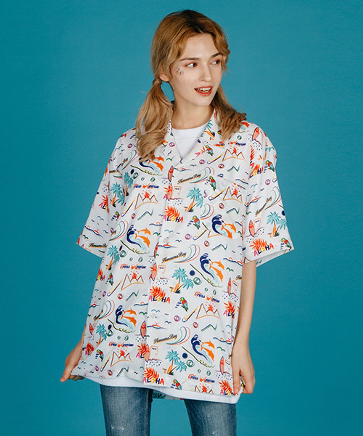 크로스 애비뉴(CROSS AVENUE) HAWAII-ALOHA SHIRT WHITE