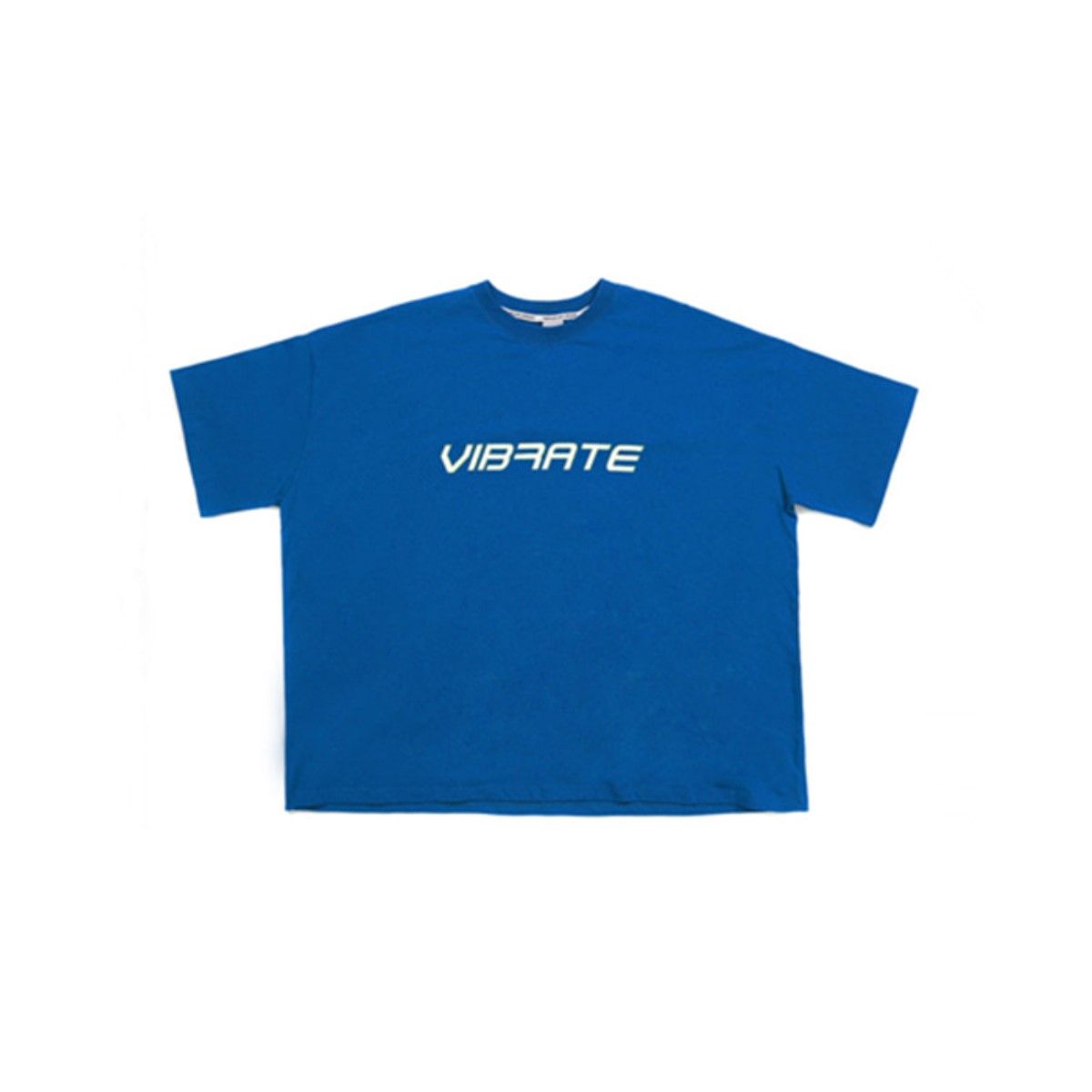 바이브레이트(VIBRATE) LETTERING HAND SHAKE SIGN T-SHIRT (BLUE)