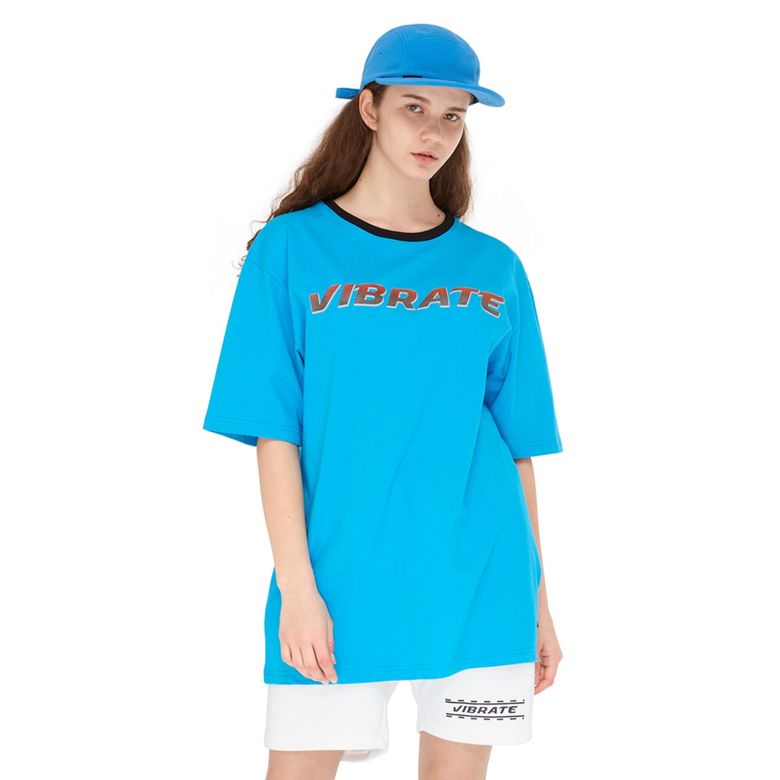NECK POINT TWO TONE T-SHIRT (BLUE)