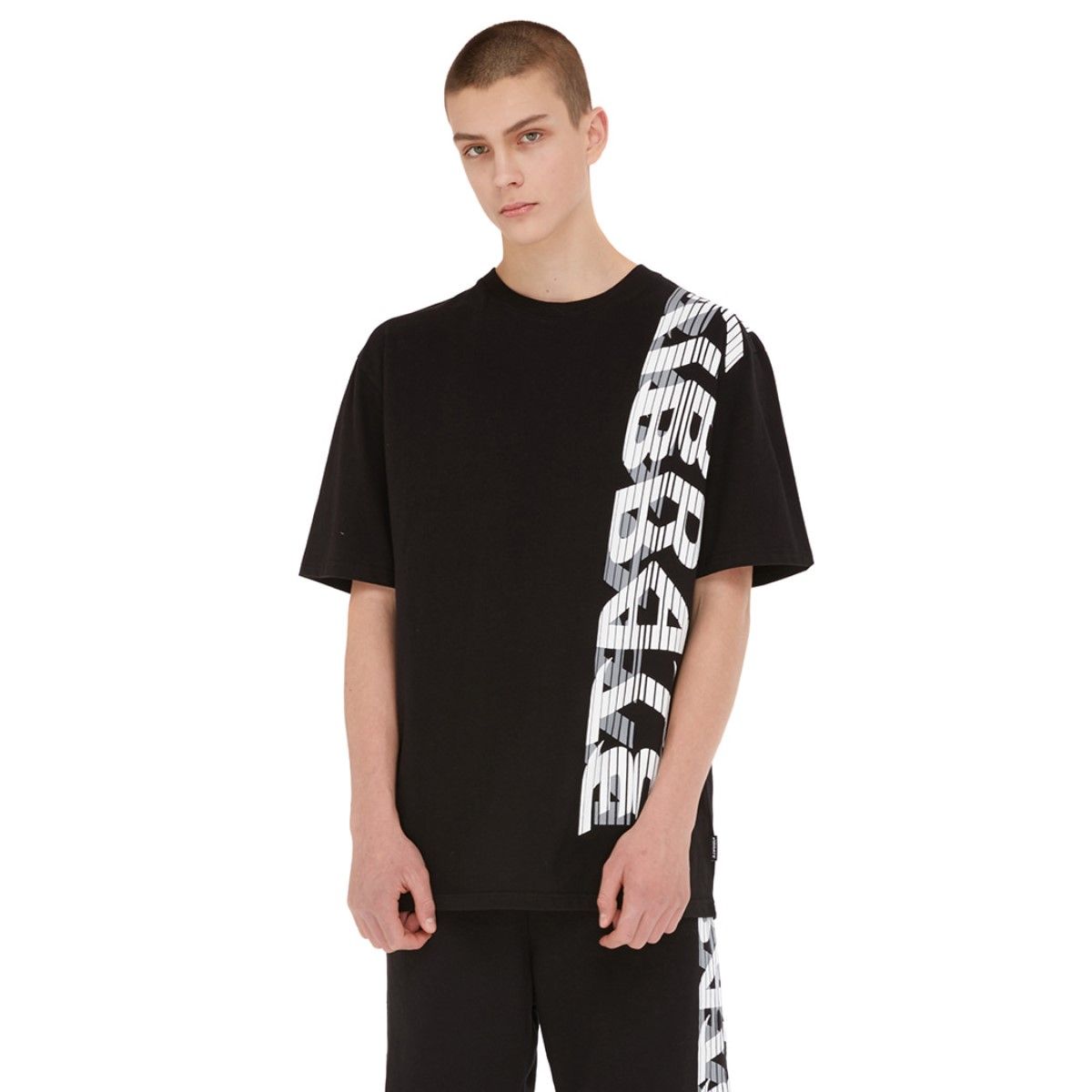바이브레이트(VIBRATE) SIDE BIG LOGO T-SHIRT (BLACK)