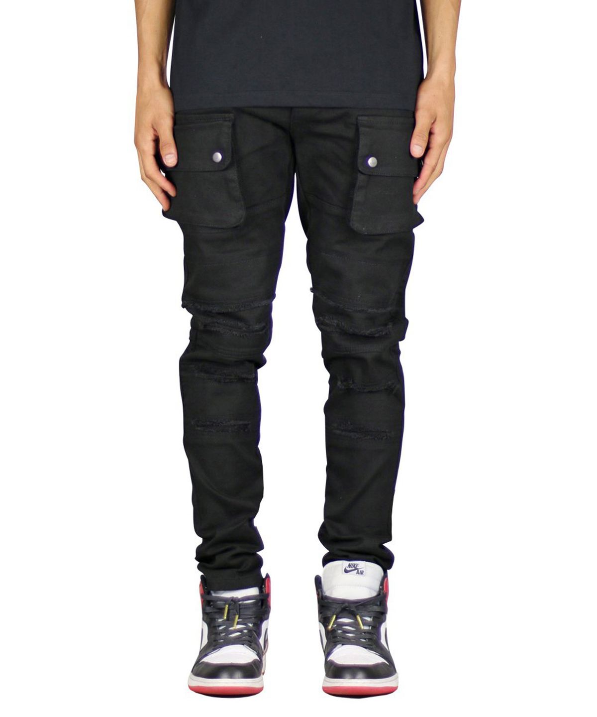 하이퍼 데님(HYPER DENIM) 블랙 카고 팬츠