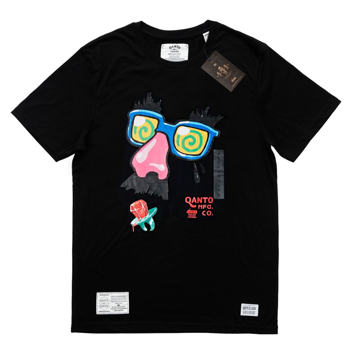 콴토데로코스(QANTO DE LOCOS) PINKNOSE_TEE_BLACK