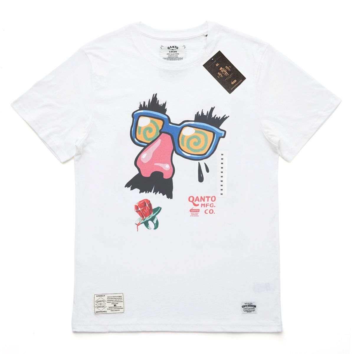 콴토데로코스(QANTO DE LOCOS) PINKNOSE_TEE_WHITE